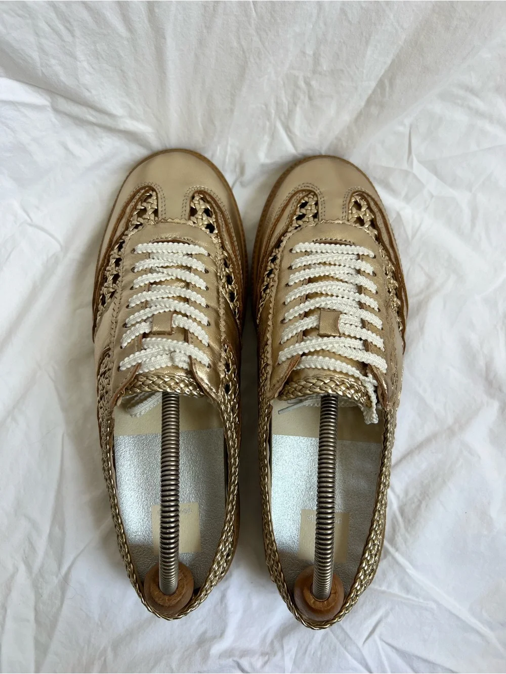 Dolce Vita Notice Slide Woven Stella Gold Metallic Mule Sneakers NWOT Size 10